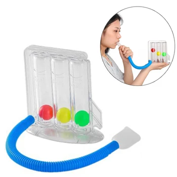 Дыхательный Тренажер с 3 Шариками Моющаяся Система Измерения Дыхания Мягкая Прочная Легкая для Улучшения Реабилитационного Оборудования