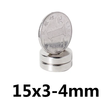 Магнит диаметром 15X3-4 мм, Отверстие 15X3 мм, 4 мм, Маленькие Круглые Потайные Магниты 15x3-4 мм, Неодимовый Дисковый Магнитный элемент 15*3-4 мм