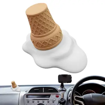 Украшения центральной консоли автомобиля из ароматного камня с мороженым, орнамент в форме растаявшего мороженого, очаровательный реалистичный диффузор аромата