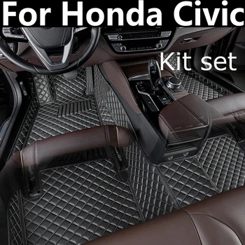 Автомобильные коврики для Honda Civic 2016 2017 2018 2019 2020 2021 2022 Пользовательские автоматические Накладки для ног автомобильный ковер
