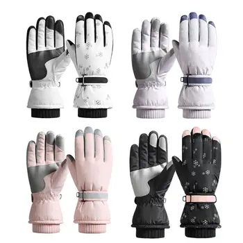 Мужские женские Зимние лыжные перчатки, водонепроницаемые перчатки для сноуборда с сенсорным экраном, Перчатки для езды на мотоцикле, сохраняющие тепло от снега, Ветрозащитные перчатки