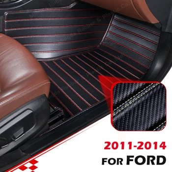 Изготовленные на заказ коврики из углеродного волокна для Ford Mustang 2011 2012 2013 2014, ковровое покрытие для ног, автомобильные аксессуары для интерьера