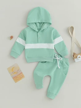 Милый и уютный комплект зимней одежды для новорожденных девочек с курткой с капюшоном на флисовой подкладке и брюками с эластичной резинкой на талии