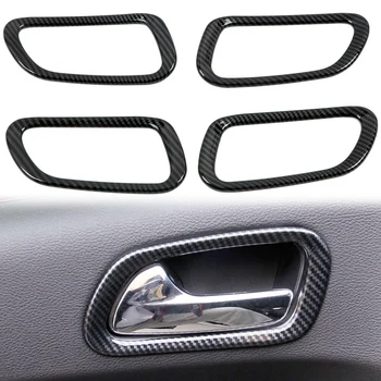4шт Внутренняя дверная ручка из углеродного волокна, накладка на панель чаши для Dodge Durango 2014-2020, молдинги для интерьера