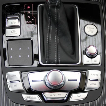 Автомобильный Электронный Ручной Тормоз Кнопка Запуска Остановки двигателя Переключения Передач Наклейка Для Audi RS6 RS7 S6 S7 C7 2012-2018 A6 A7 Автоаксессуары