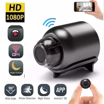 Мини-WiFi камера HD 1080P ИК ночного видения с обнаружением движения Широкоугольные IP-камеры домашней безопасности