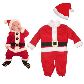 Рождественская одежда для малышей, осенняя и зимняя одежда, одежда для выступлений новорожденного Санта-Клауса, одежда для ползания ребенка