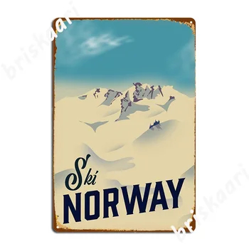 Металлическая вывеска Ski Norway На заказ Украшение Гаража Домашний Кинотеатр Кухня Жестяные Вывески Плакаты