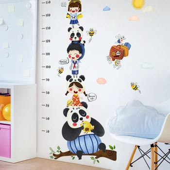 Детские Мультяшные наклейки на стену для измерения роста в детских комнатах, таблица роста, Обои, Декор для спальни для мальчиков и девочек, Настенная роспись