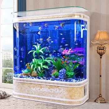 Верхний фильтр с изогнутым углом, круглый аквариум из ультра белого стекловолокна Aquaculture Intelligent goldfish tank factory