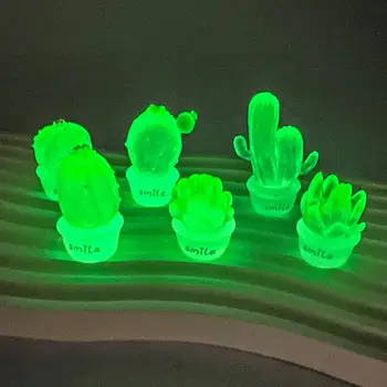Набор микроландшафтных кактусовых орнаментов микроландшафтные статуэтки из смолы для украшения дома на открытом воздухе Kawaii Diy красочный декор на открытом воздухе