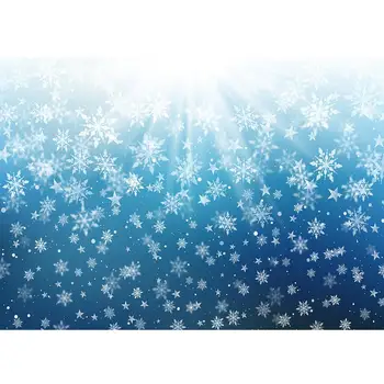 Рождественская Снежинка Солнечный Свет Синий Фотографический Фон Виниловая Ткань Фон для Фотостудии для Маленьких Реквизит для Фотосессии