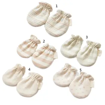 1 пара детских варежек унисекс без царапин, перчатки для младенцев 0-6 месяцев, для новорожденных с эластичными манжетами, прямая поставка