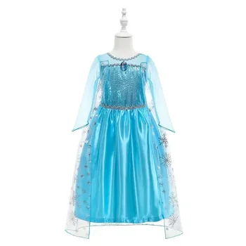 MINISO Frozen Princess Dress Elsa Queen Детское платье для девочек Elsa Elsa Сетчатая юбка
