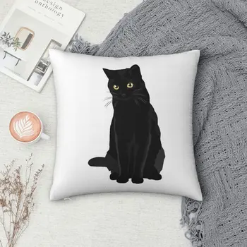 Наволочка с черным котом, чехол для подушек из полиэстера, удобная подушка для дивана, декоративные подушки, используемые для домашнего дивана в спальне