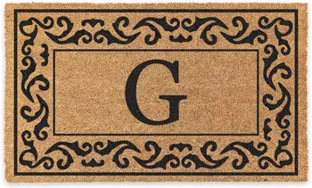 Буква G с набивной каймой, классический коричневый коврик для пола, хлопковое покрывало