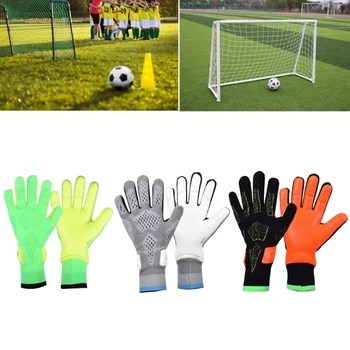Вратарская футбольная перчатка с сильным захватом и защитой пальцев, нескользящая защитная перчатка