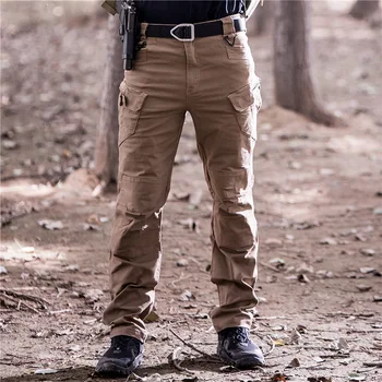 Тактические брюки-карго Мужские Уличные водонепроницаемые боевые камуфляжные брюки SWAT, повседневные брюки с несколькими карманами