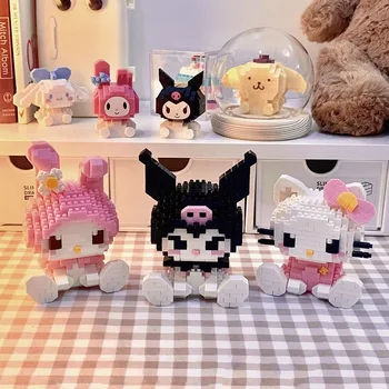 Kawaii Строительный блок, собранные игрушки, декоративный орнамент, фигурка аниме HelloKittys, модель Kuromi, моя мелодия, детский подарок-головоломка