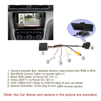 Преобразователь Сигнала RGB в (RCA) AV CVBS Декодер Коробка Адаптер для Заводской Камеры Заднего Вида Tiguan Golf 6 Passat CC