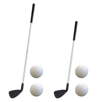 Клюшка для измельчения гольфа, телескопический клин для гольфа, правосторонняя нескользящая ручка, металлический стержень с 2 мячами для гольфа для взрослых и детей, начинающих