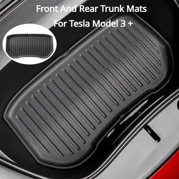 Коврик TPE Передний Задний Коврик для Tesla Модель 3 + Багажник Грузовой Лоток Коврик для хранения Водонепроницаемый Защитный Коврик Аксессуары для ковриков 2023-2024