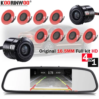 Koorinwoo для Sony CCD Полный комплект датчиков парктроника Автомобильные Видеорегистраторы Парковки 8 Детекторов Сигнализация Монитор Зеркало Камера заднего вида