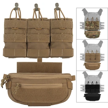 Поясная сумка для тактического жилета, тройной подсумок 5,56, накладной передний клапан, чехлы Molle, нагрудный пакет, сумка для аксессуаров